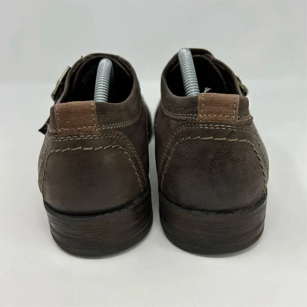 Clarks Delsin Stride Men's Brown Leather Monk Strap Loafer Dress Shoes Size 11 M